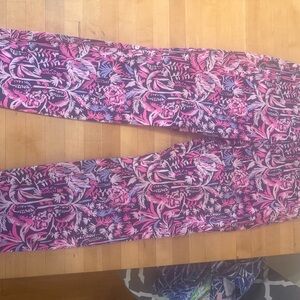 Lilly Pulitzer Pink and Purple Paisley Ankle Jeans